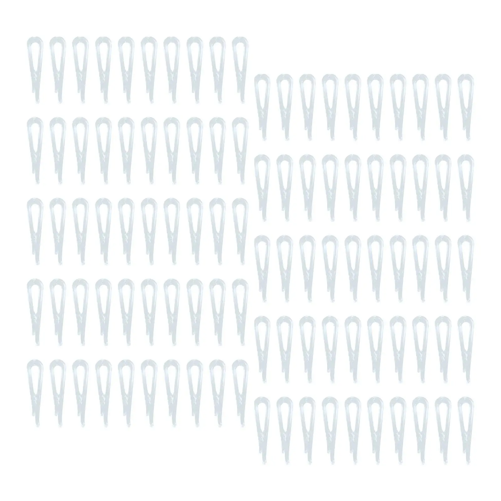 100Pack U Shape Clear Durable Plastic Alligator Clips Shirts Folding Ties Socks Pants Hold Garments in Place
