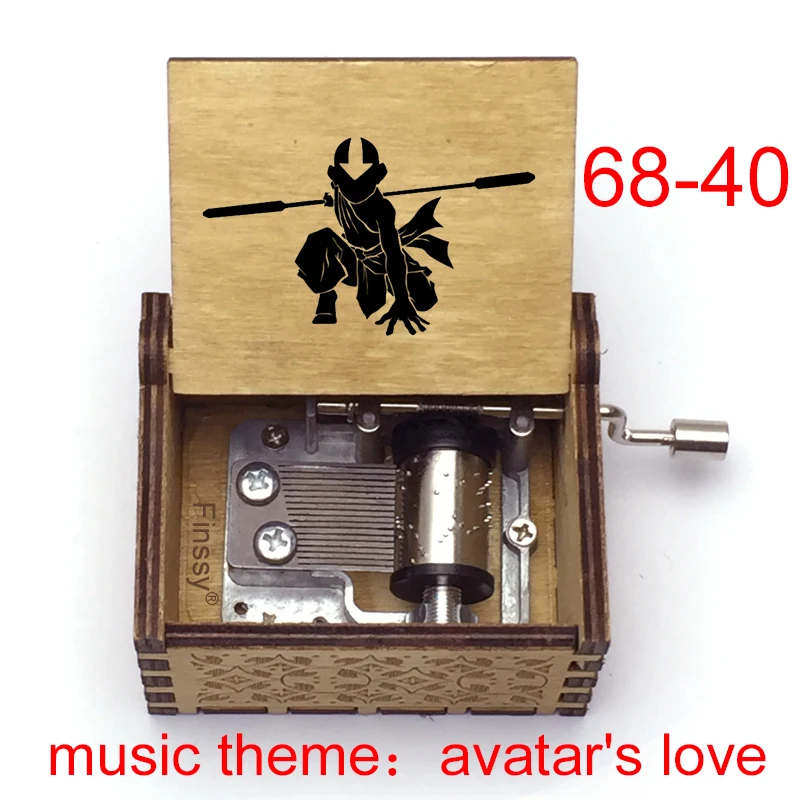 Avatar The Last Airbender Color Printing Wooden Music Box Melody Avatar's Love Hand-operated Type Movement Home Decoration Gift
