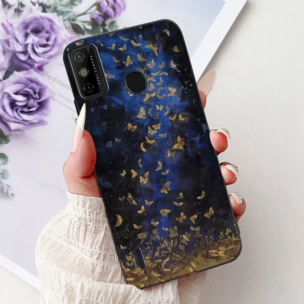 Silicone Cute Floral & Funny Painted Back Cover