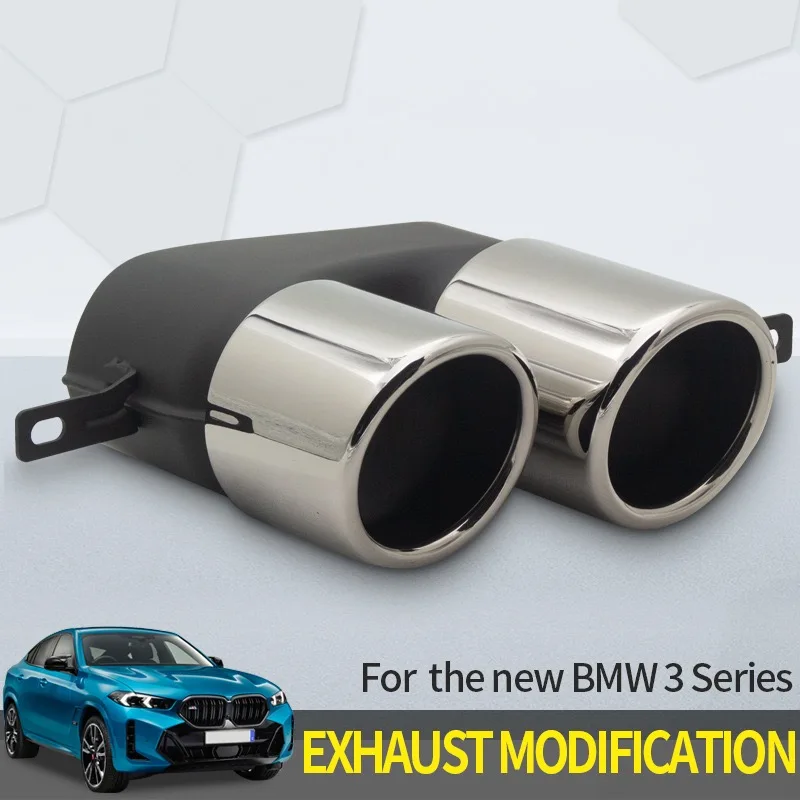 304 스테인레스 스틸 배기 팁 머플러 팁, BMW G20, G21, 330i, 325i, M340i, 2017-2021, 4 아웃 블랙 테일 파이프 깍지, 1 쌍