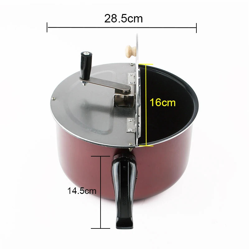 Hand-operated Stovetop Gas Popcorn Maker Commerical Popper Pot Nonstick Manual Hand Cranked Hot Oil Popped Corn Making Machine popcorn popper