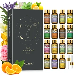 PHATOIL 15 - Piece Aromatherapy Essential Oil Collection - 5ml Bottles of Cinnamon, Lavender, Eucalyptus, Peppermint, Rose, and Vanilla Scents - 5ml x 15pcs (Essential Oils Set)