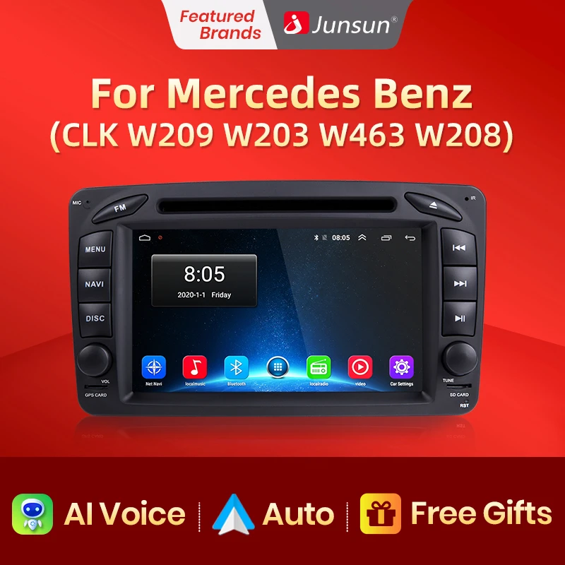 onthouden Sada Trend Junsun Ai Voice Android Auto Radio For Mercedes Benz Clk W209 W203 W463  W208 Carplay Car Multimedia Rds Gps No 2din Autoradio - Car Multimedia  Player - AliExpress