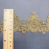 1Yard Golden White Black Flower Lace Fabric 6CM Wide 3