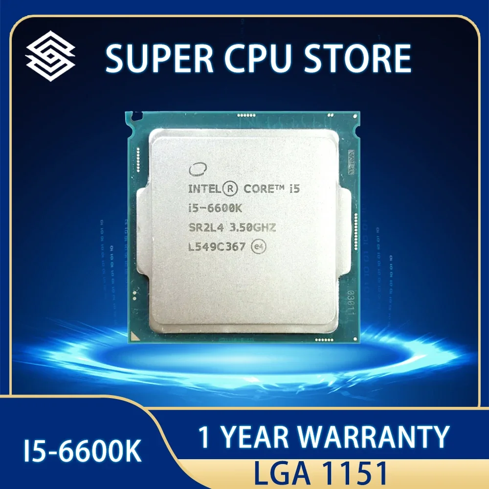 

Intel Core i5-6600K i5 6600K CPU Processor 6M 91W 3.5 GHz Quad-Core Quad-Thread LGA 1151