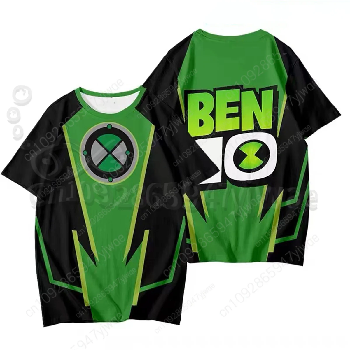 Amerikanische Anime Omnitrix Ben10 Cosplay T-Shirts 3D Ben Tennyson Druck 3D Grafik T-Shirts Sommer Erwachsene Harajuku Y2k Tops – Detail 12