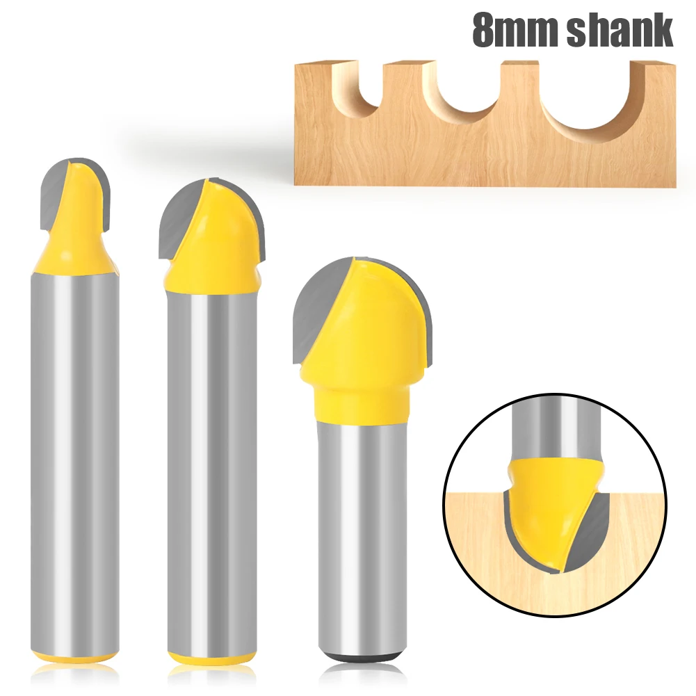 

3pcs 8" Shank Double Edging Router Bits for wood cove box bit Tungsten Carbide Woodworking endmill miiling cutter