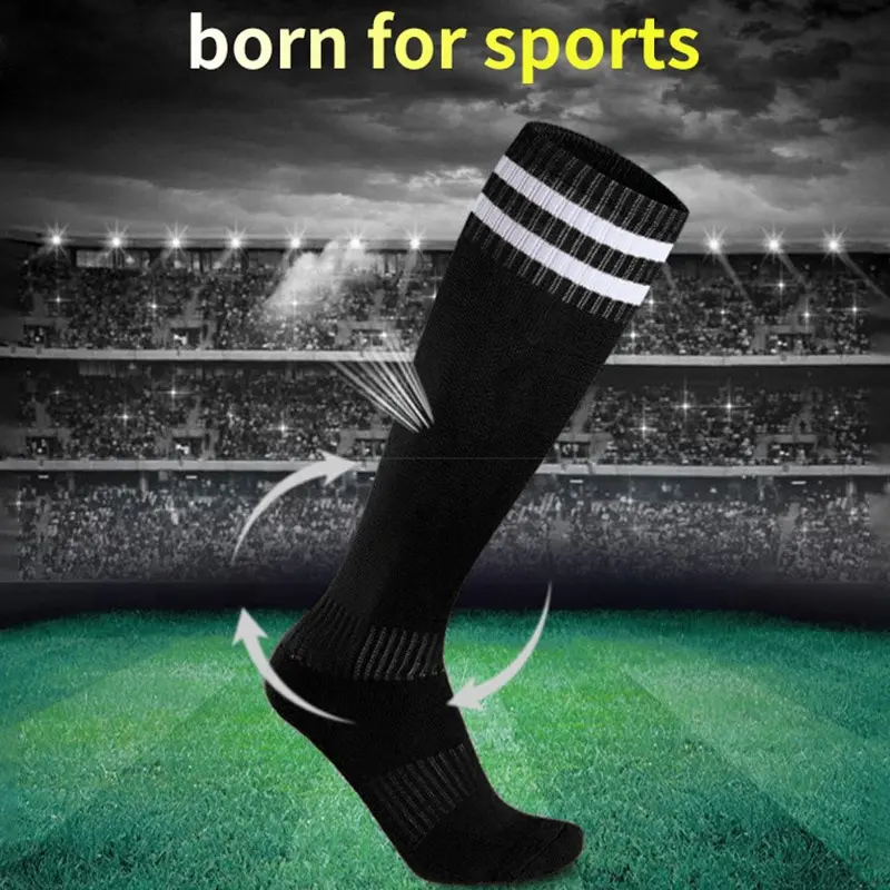 Football Socks Long Knee Length Mens and Womens Towel Bottom Thin Socks Children Adult Sports SweatWicking NonSlip