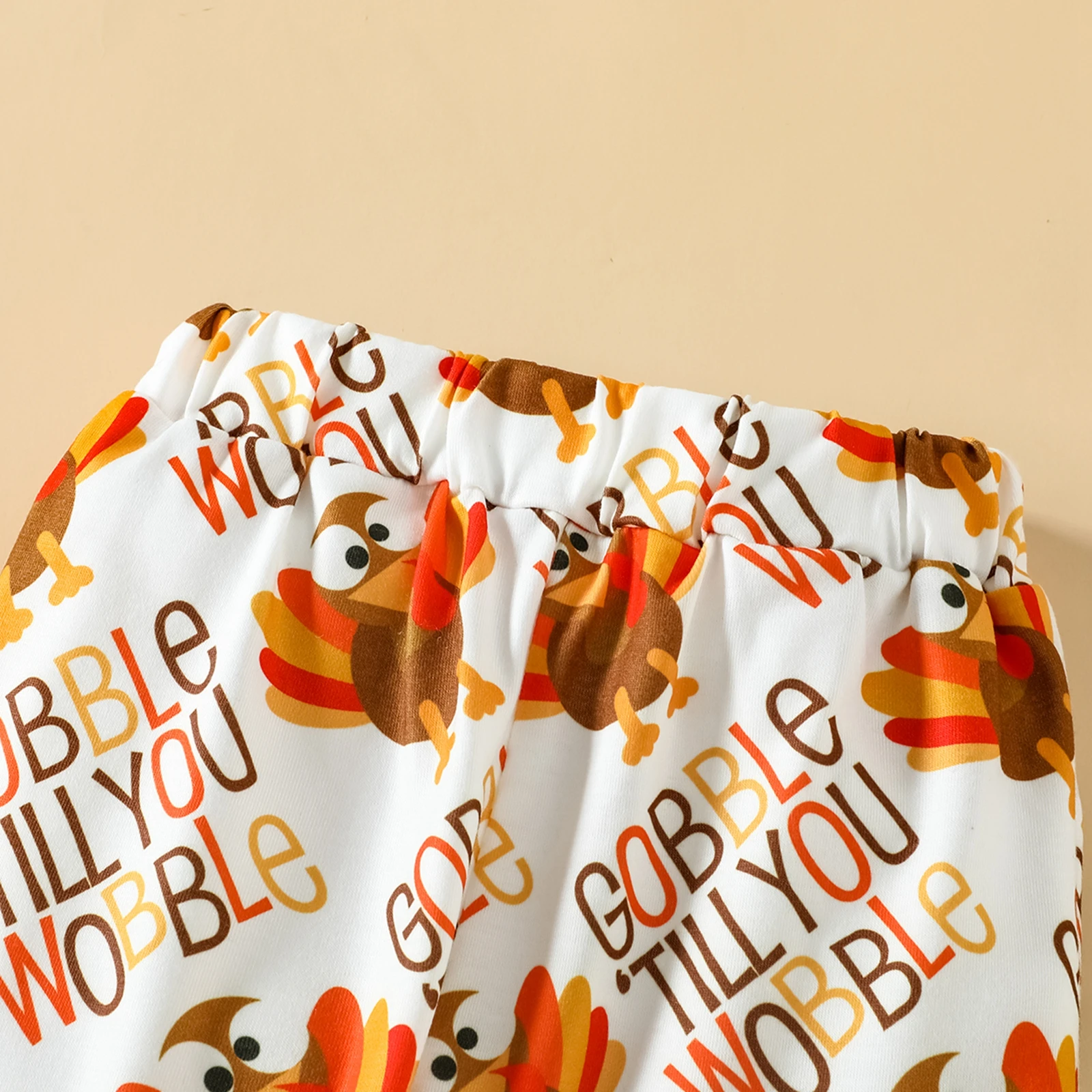 Citgeett Autumn Thanksgiving Day Infant Baby Boys Pants Set Long Sleeve Striped Romper + Turkey Letters Print Pants + Hat
