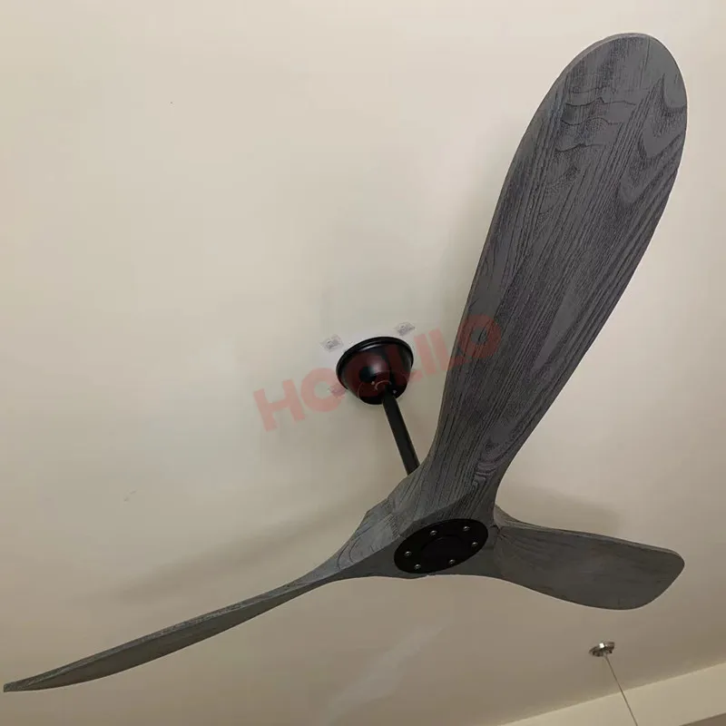 52 60"Light Gray Oak Blades Ceiling Fans with Remote Control DC Motor 6speeds Ventiladores De Techo Con Luces