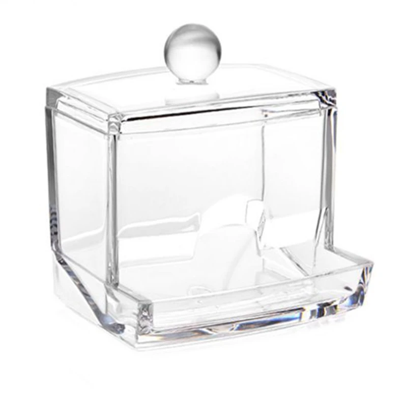 

Acrylic Makeup Cotton Swabs Qtip Container Cosmetic Makeup Pad Empty Storage Drop shipping