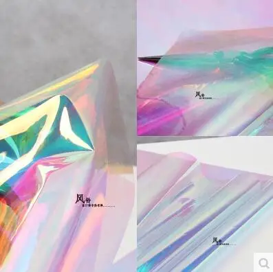100x50cm 무지개 빛깔의 색상 하이 스트리트 트렌드 투명 tpu 미러 심포니 ..