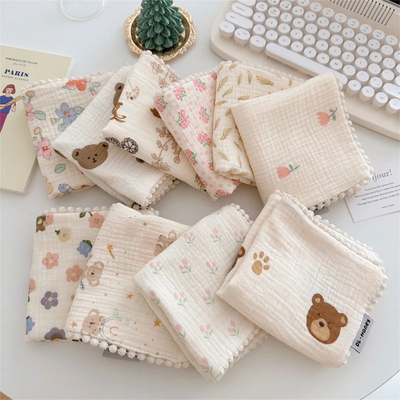 

Cotton Towel Newborn Baby Items 4 Layer Muslin Baby Feeding Bibs Handkerchief Soft Saliva Towel Feeding Burp