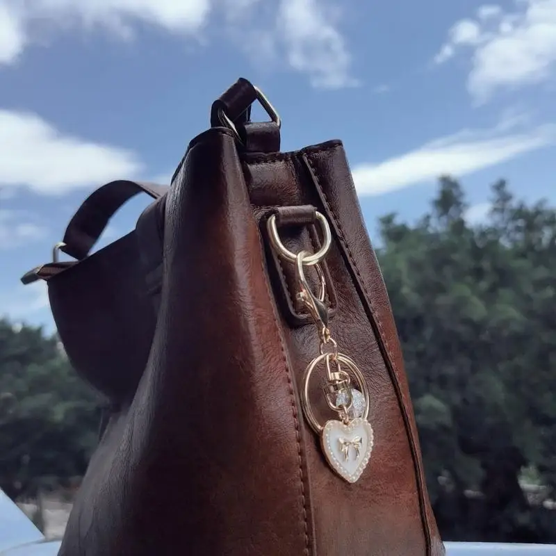 A52E Quasten Telefonkette Y2k Schleife liebt fünfzackigen Stern Tasche Auto Anhänger Schlüsselanhänger – Detail 7