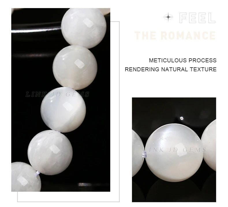 3A Natural Stone White Moonstone Bead Round Loose Spacer Shiny Bead 6 8 10mm For Jewelry Making Diy Necklace Bracelet Accessory