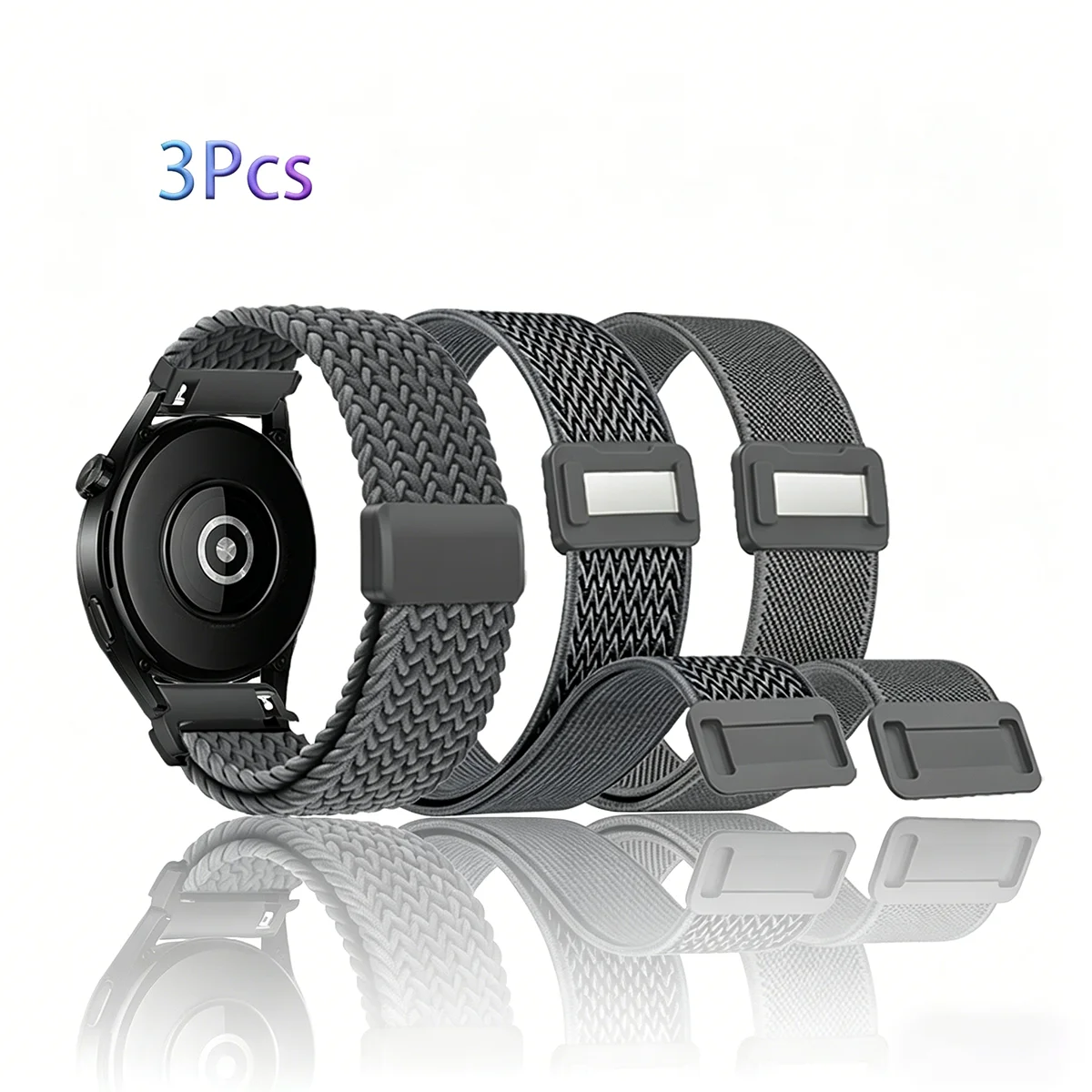 Nylon Sports Strap Bracelet Belt - Set of 3, 20mm/22mm