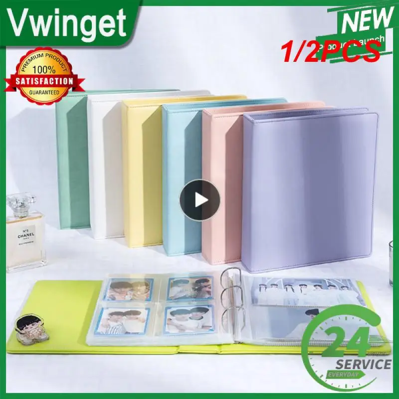 

1/2PCS Yiwi A5 Macaron Pu Leather Binder Sleeves 1P 2P 4P Transparent Photo Album Binder Refill Inner Sleeves Photocard Holder