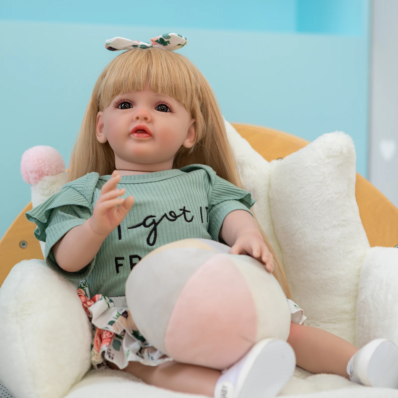 FBBD  24inch Betty Already Finished Doll Reborn Toddler Girl Baby Doll Huge Real Baby Size 3Month in Blond Hair картина без рамы 40х50 см blond girl