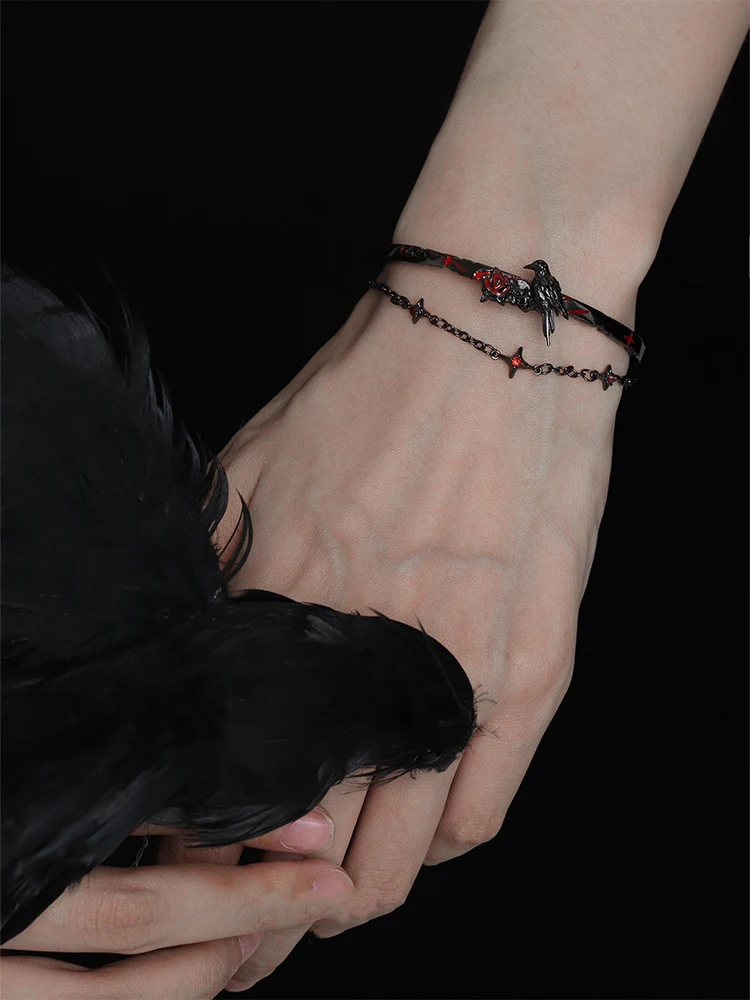 Raven Bracelet Dark Gothic Style For Women men's Jewelry Accessories Party Gifts 3