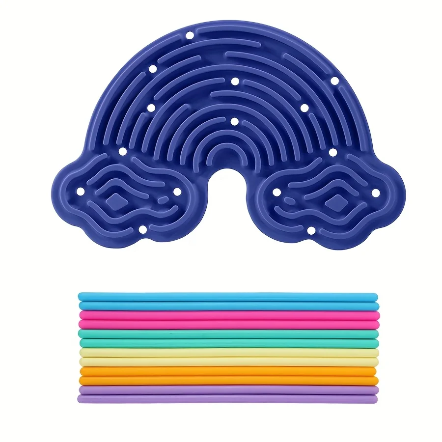 Colorful Silicone Sensory Activity Board for Kids, Double-Sided Busy Board for Fine Motor Skill Development & Interactive Play