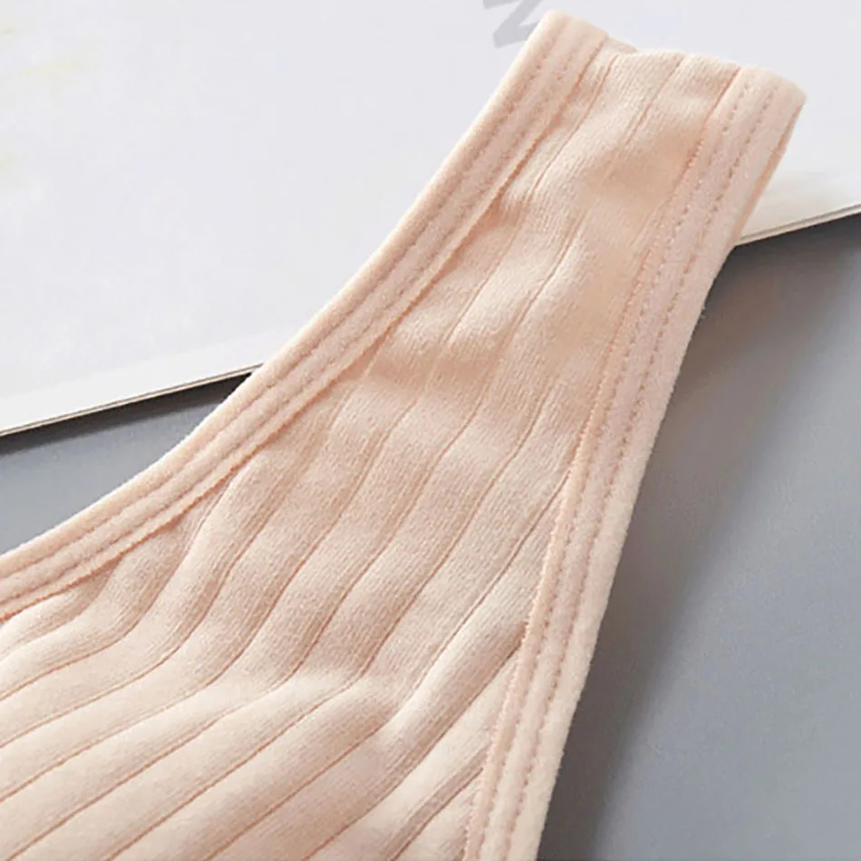 Cotton Nursing Bra for Pregnant Women Padded Ribbed Wire-Free Breathable Bralette Front Opening Breastfeeding Maternity Clothing 5