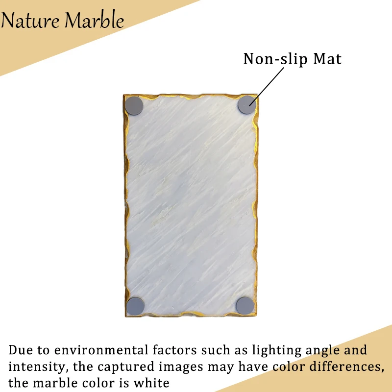 Fashionable Natural Marble Bathroom Tray Vanity Hands Soap Scented Candle Storage Holder Kitchen Seasoning Tray Home Decoration