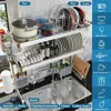 Over The Sink Dish Drying Rack, 3-Tier Drying Drainer Rack Over Sink Stainless Steel Adjustable , 4