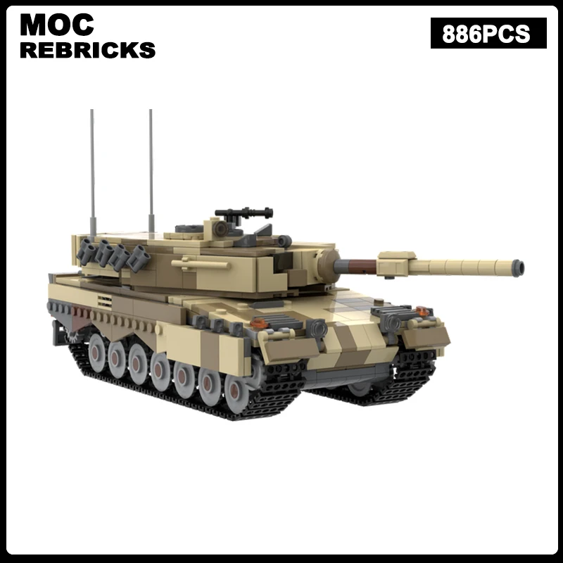 

Немецкая Военная серия WW2 Леопард 2A4 армированный автомобиль MOC строительные блоки основной боевой танк Сборная модель кирпичные игрушки для детей