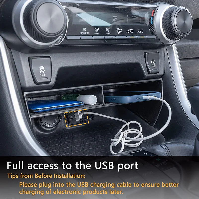 Toyota RAV4 XA50 2019 2025 2020 자동차 중앙 팔걸이 보관함 센터 콘솔 플로킹 주최자 컨테이너 박스 액세서리