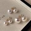 Bijoux en argent Sterling 925 pour femmes, boucles d'oreilles en perles blanches laiteuses, à la mode, cadeau pour filles et dames