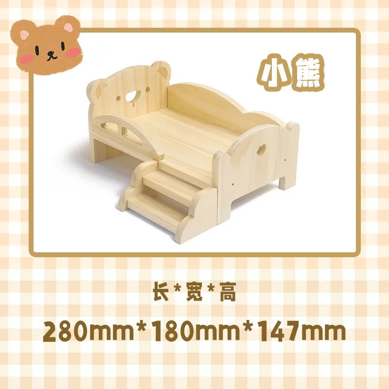 Baby Doll Miniature Bed with Stairs Fashion Doll Play for 20cm 1/6 Doll Accessory Play House Furniture Set Dollhouse Decoration 6