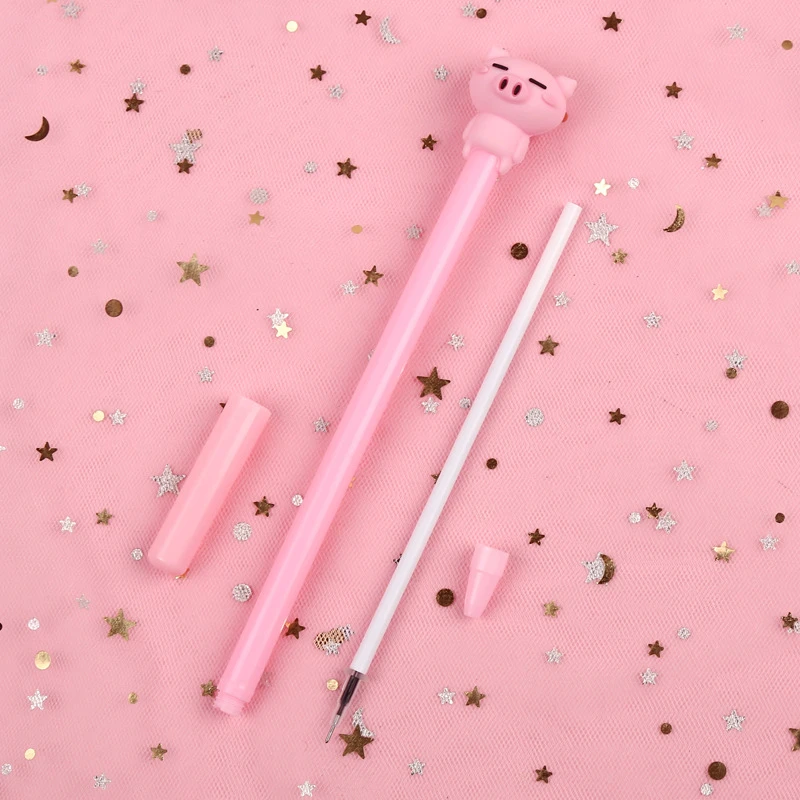 1 Piece Cute Pink Kawaii Pig Gel Pen Fashion School Office Supplies Students Gift Awards Accessories Stationery 4