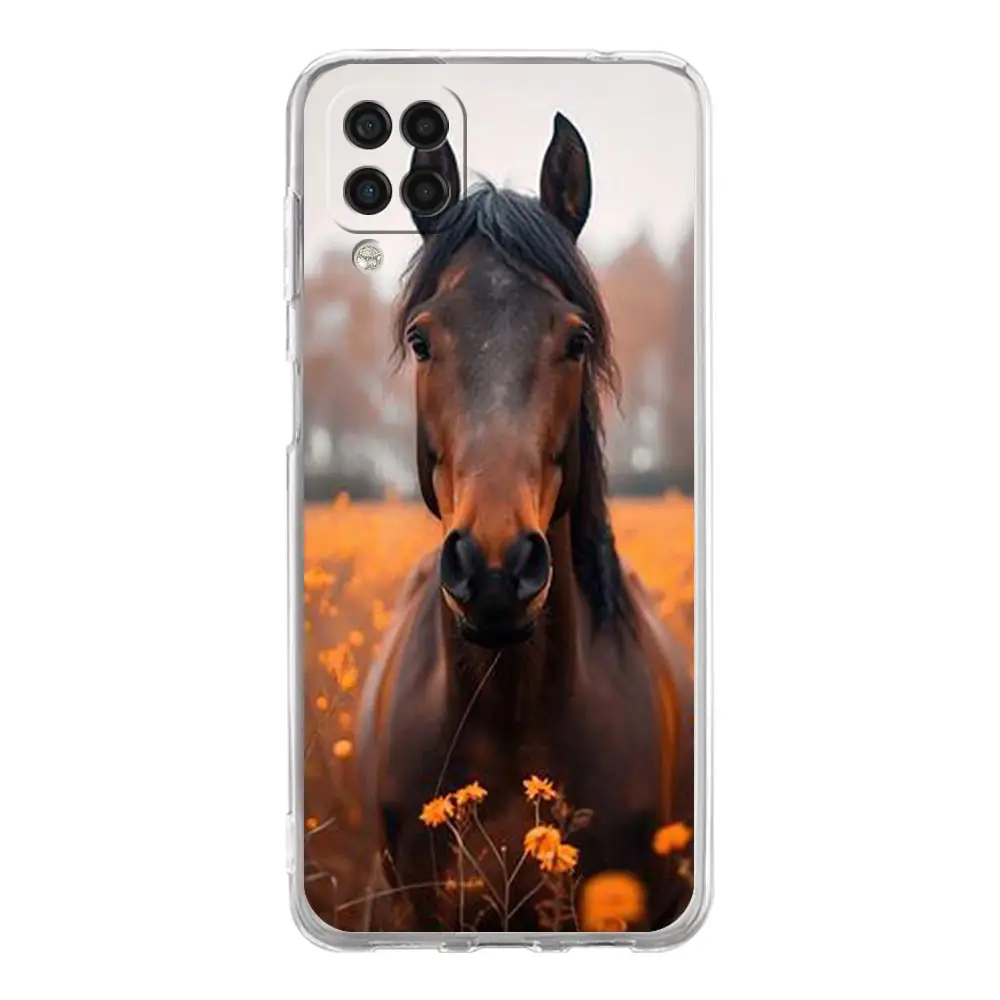 Black and White Galloping Horses Phone Case Cover