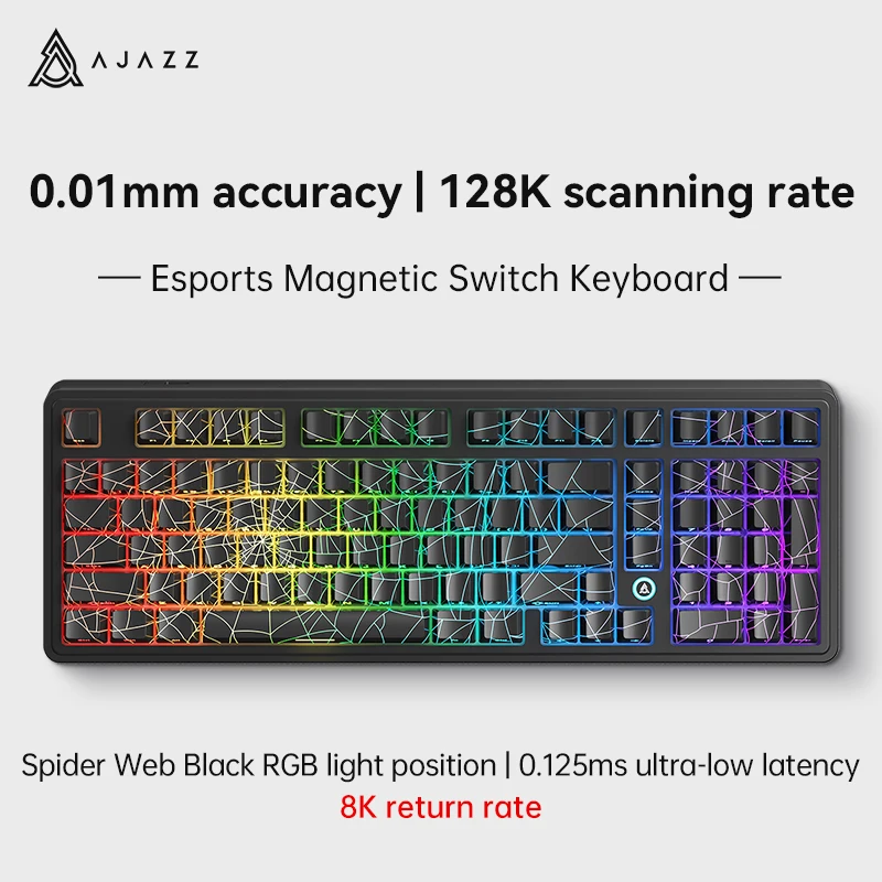 Ma AJAZZ AK980 MAX Wired Magnetic Switch Keyboard 0.01mm 8K