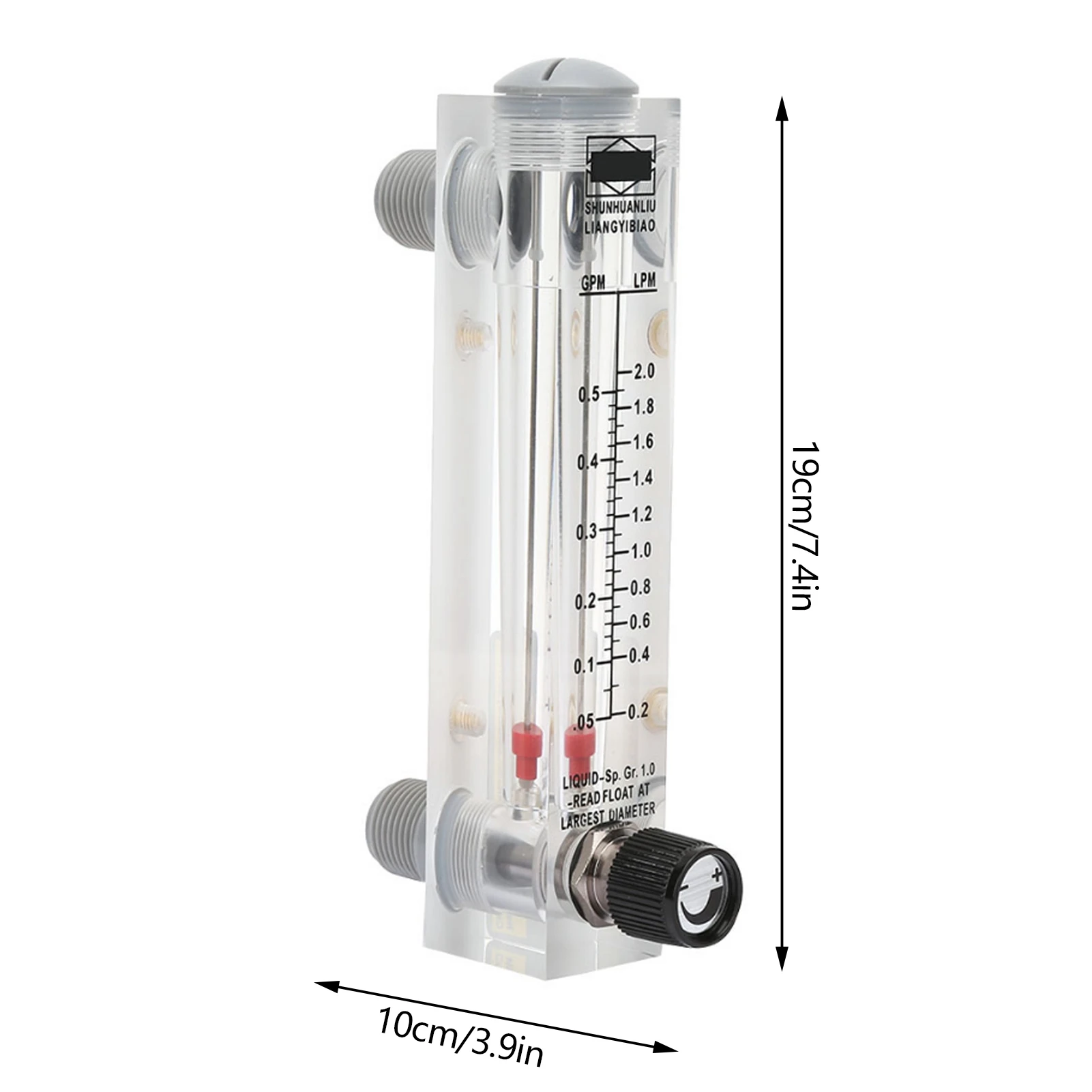 Liquid Meter Liquid Flowmeter LZM-15T 0.1-0.5GPM Knob Panel Type Flowmeter Meter Measurement ZG1/4" flow meter