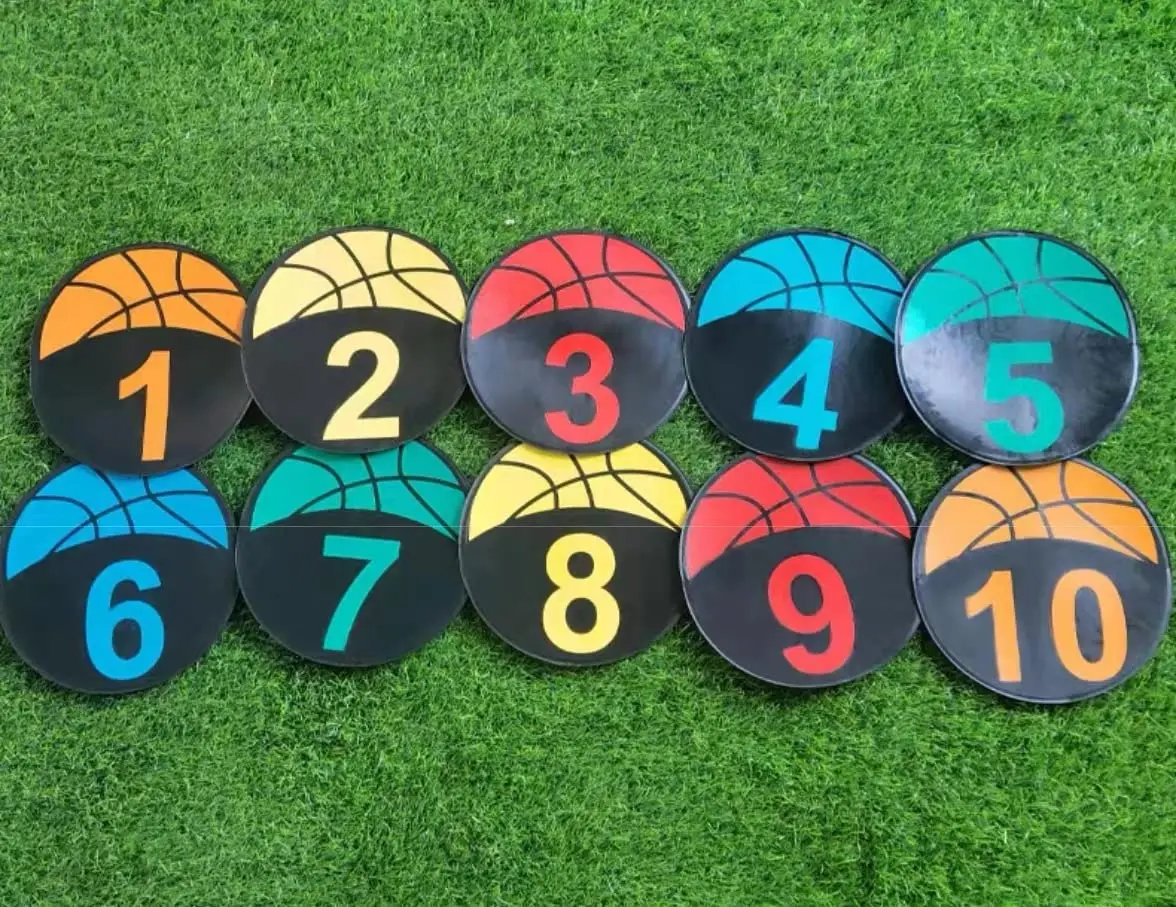 Marcador de puntos de números deportivos 1 a 15 marcadores de puntos de  números de alfombra con 5 colores brillantes para entrenamiento de fútbol
