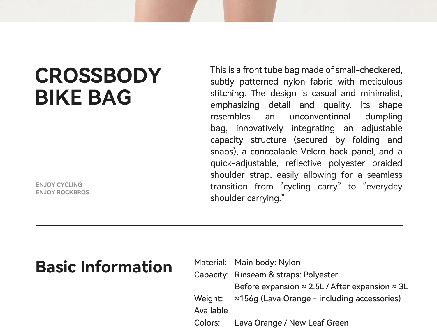 Bag capacity demonstration