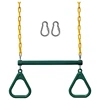 Swing Sets For Backyard-Set Includes 18Inch Trapeze Swing Bar & 48Inch Heavy Duty Chain With Locking Carabiners (Green) 1