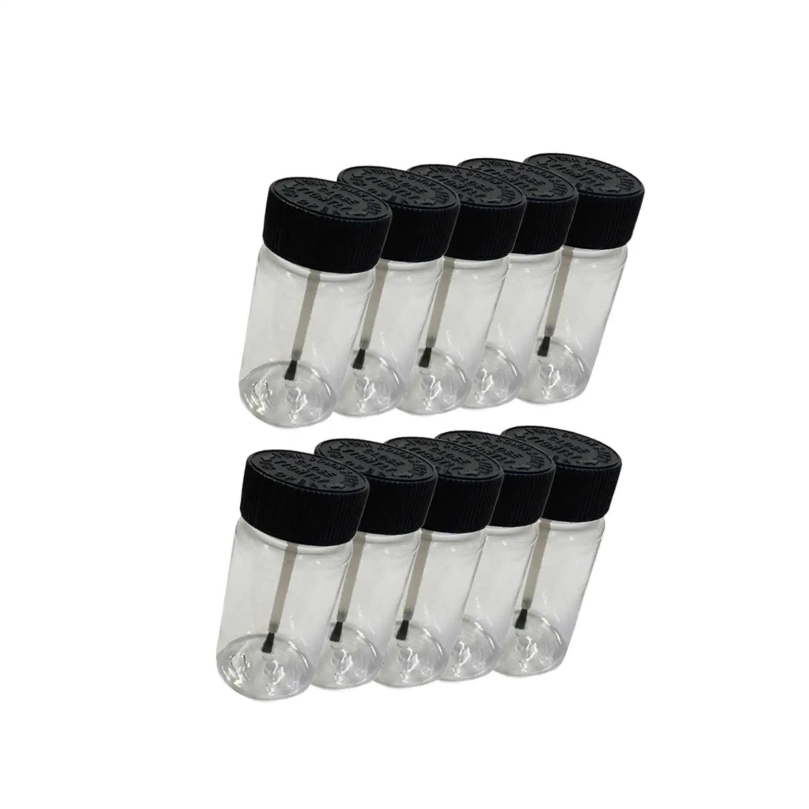 10Pcs Leftover Paint Containers Small Paint Bottles 60ml Reusable 2 oz Fluid Capacity with Brush and Lid Touch up Bottle