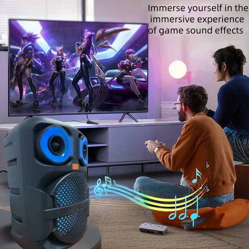 Jyx T28 Portable Bluetooth Speaker, Matching Wireless Microphone, On-Site Singing Audio, Bluetooth 5.1, Karaoke Audio, Supports U Disk/Tf Card/Bluetooth/Fm/Wired Microphone/Wireless Microphone