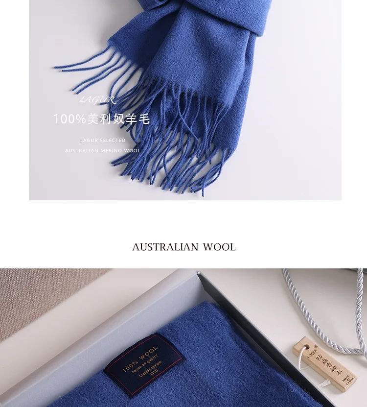 Premium-Lamm-Version aus 100 % Wolle, Schal aus australischer Merinowolle, einfarbig, für den Winter, neues Paar, Modetrend, warm, Herbst und Winter – Detail 21