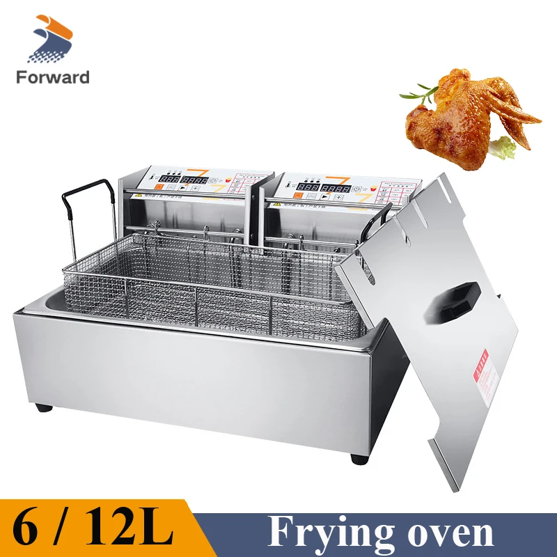 5000W 12L/20L Commercial Electric Deep Fryer Dual 6L/10L Baskets French Fry  Stainless Steel Fryers Commercial Chips Machine - AliExpress