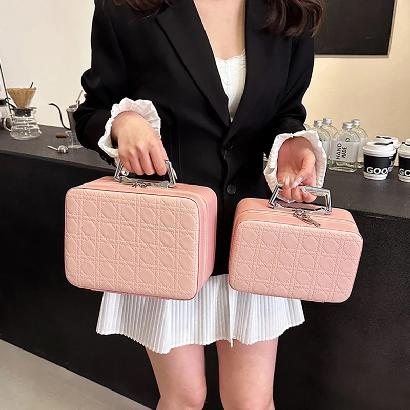 Bolsa De Maquillaje De Cuero TPU Para Mujer, Organizador Grande, Bolsas De Cosméticos Con Divisor, Bolsa De Aseo Ristente Al Agua Para Viaj - AliExprs