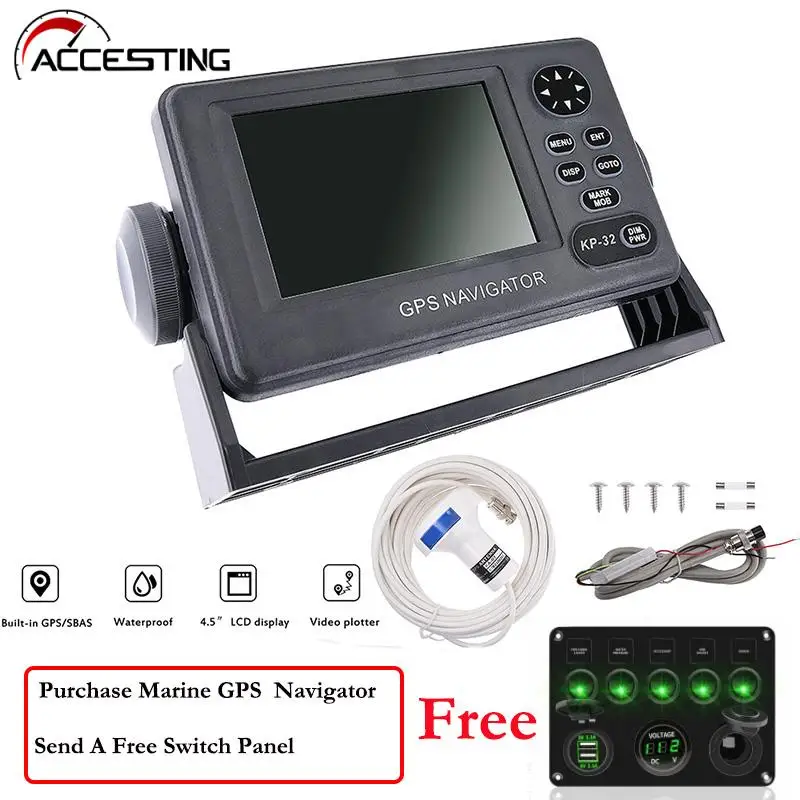 New ONWA KP-32 GPS/SBAS Navigator 4.5inch LCD Display GPS Navigation Locator For Marine Boat Accessories Part