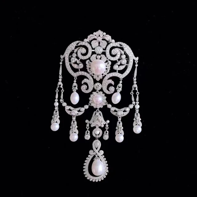 Natural Fresh Water Pearl Brooch for Women Fine Jewelry 925 Sterling Silver with Zircon for Hat Free Shipping 1