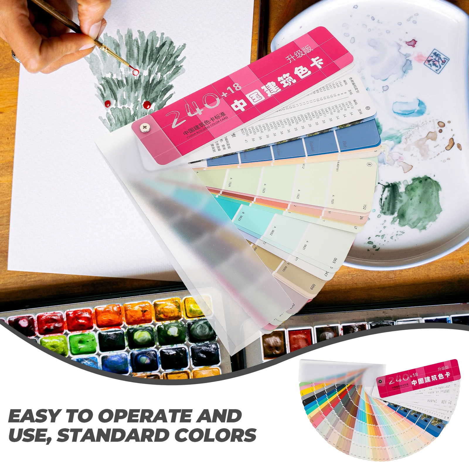 Paint Color Cards Standard Colors Rotatable Small Card Shape for Storage Portability Artist Painting Tools