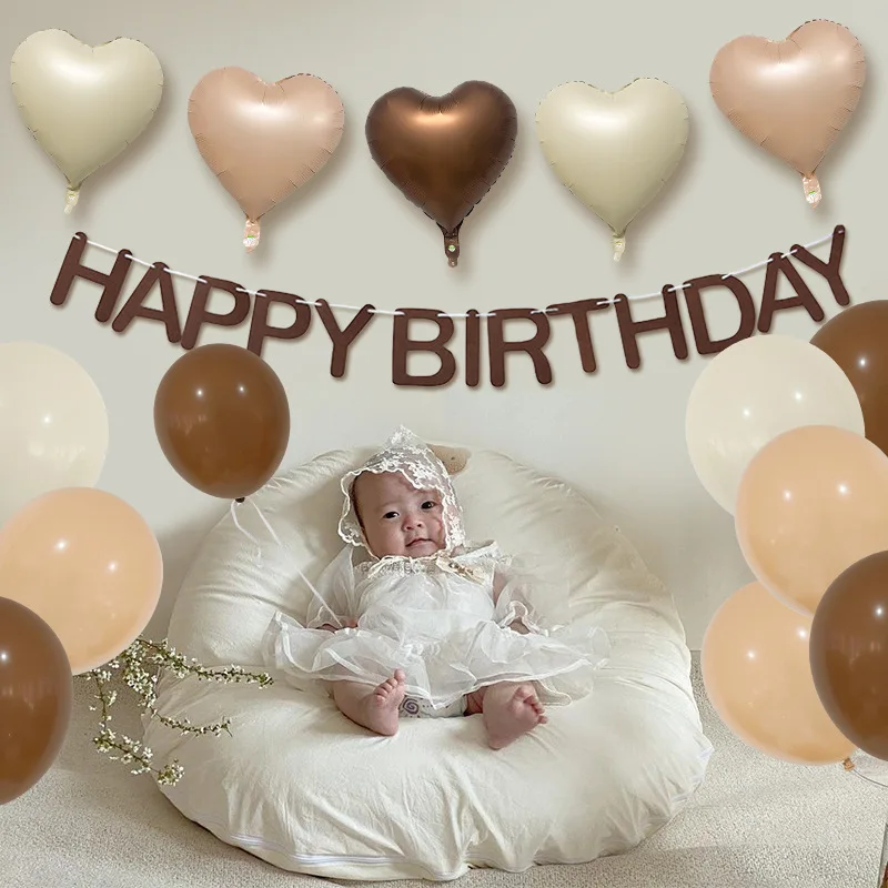 

40inch 0-9 Digital Balloon Cream/Caramel Color Balon Set Kids Happy Birthday Party Decoration Baby Shower Party Supplies