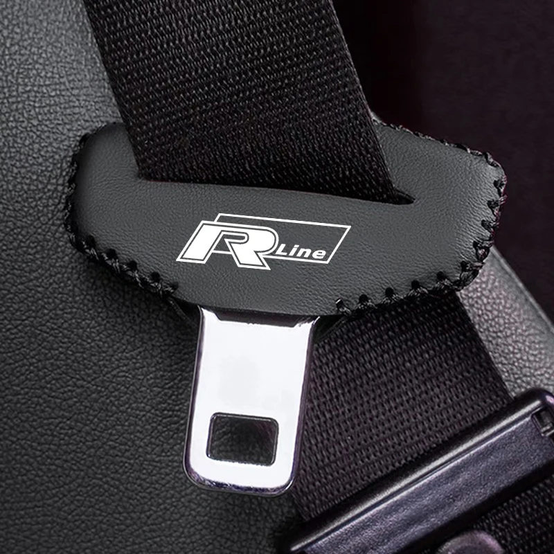 Universal Car Seat Belt Buckle Clip Protector leather Interior Button Case Anti-Scratch Cover For Rline Car Accessories