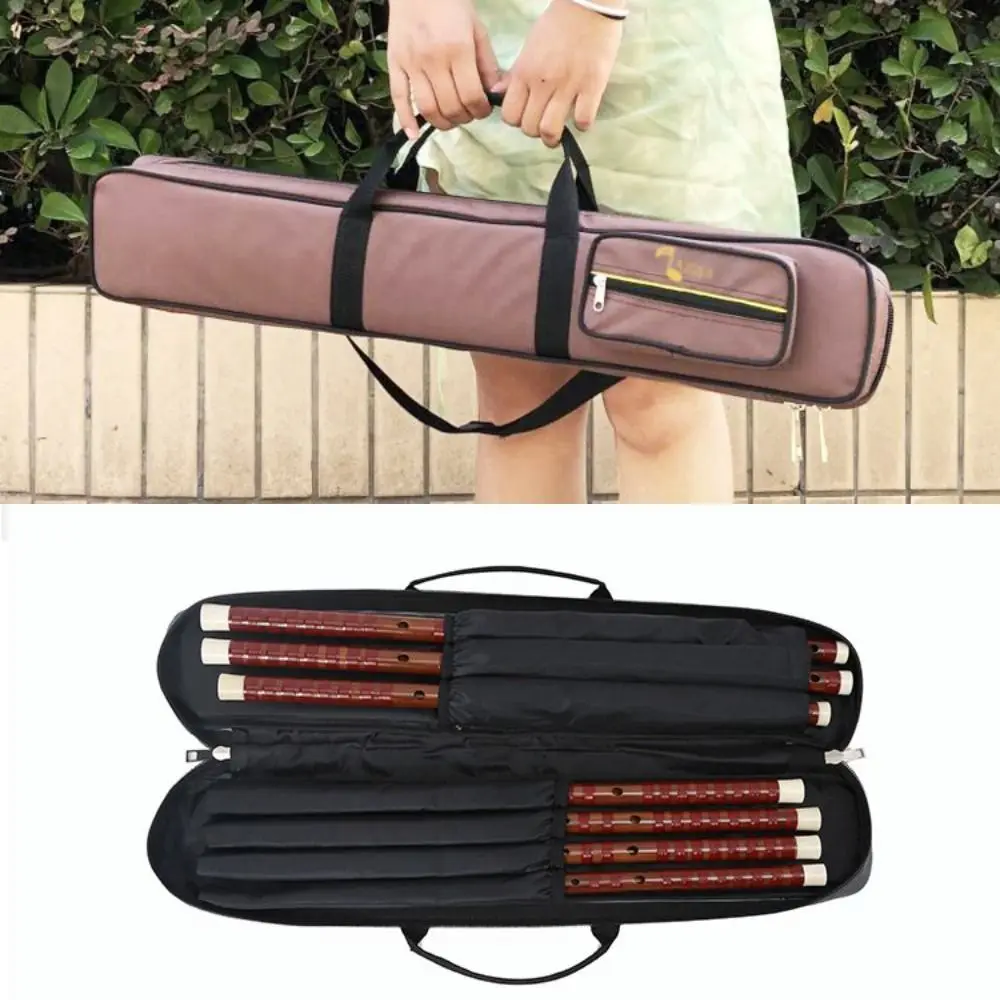 Canvas Bamboo Flute Storage Shoulder Bag Protective Thickening Bamboo Flute Carry Bag Large Capacity Waterproof Piccolo Pouch