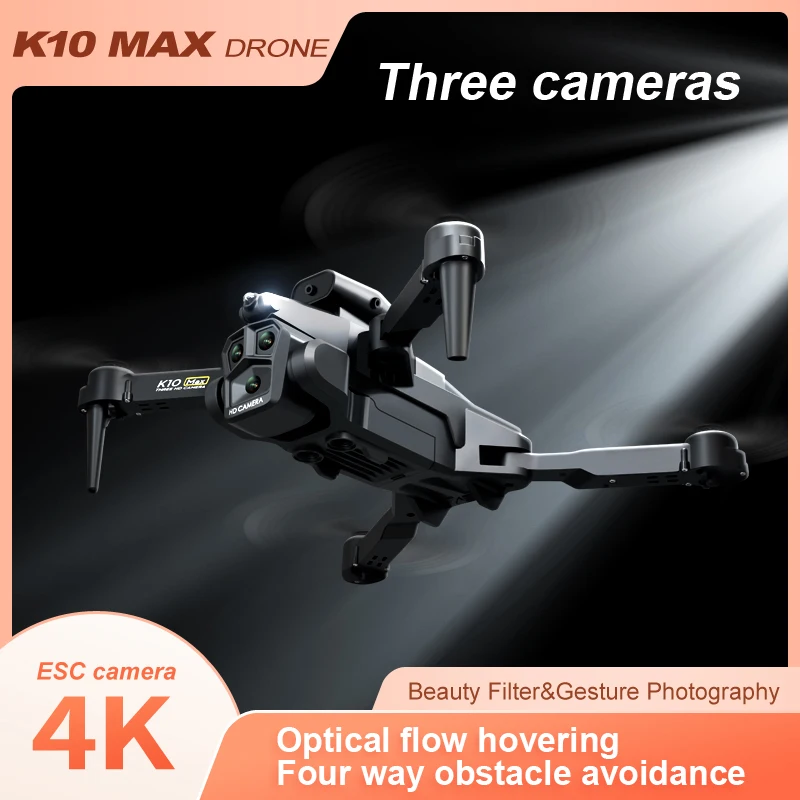 KBDFA K10 Max Drone Professional Aerial Photography Aircraft 8K Three-Camera HD One-Key Return Obstacle Avoidance GPS Dron Toys Drones aerial 3